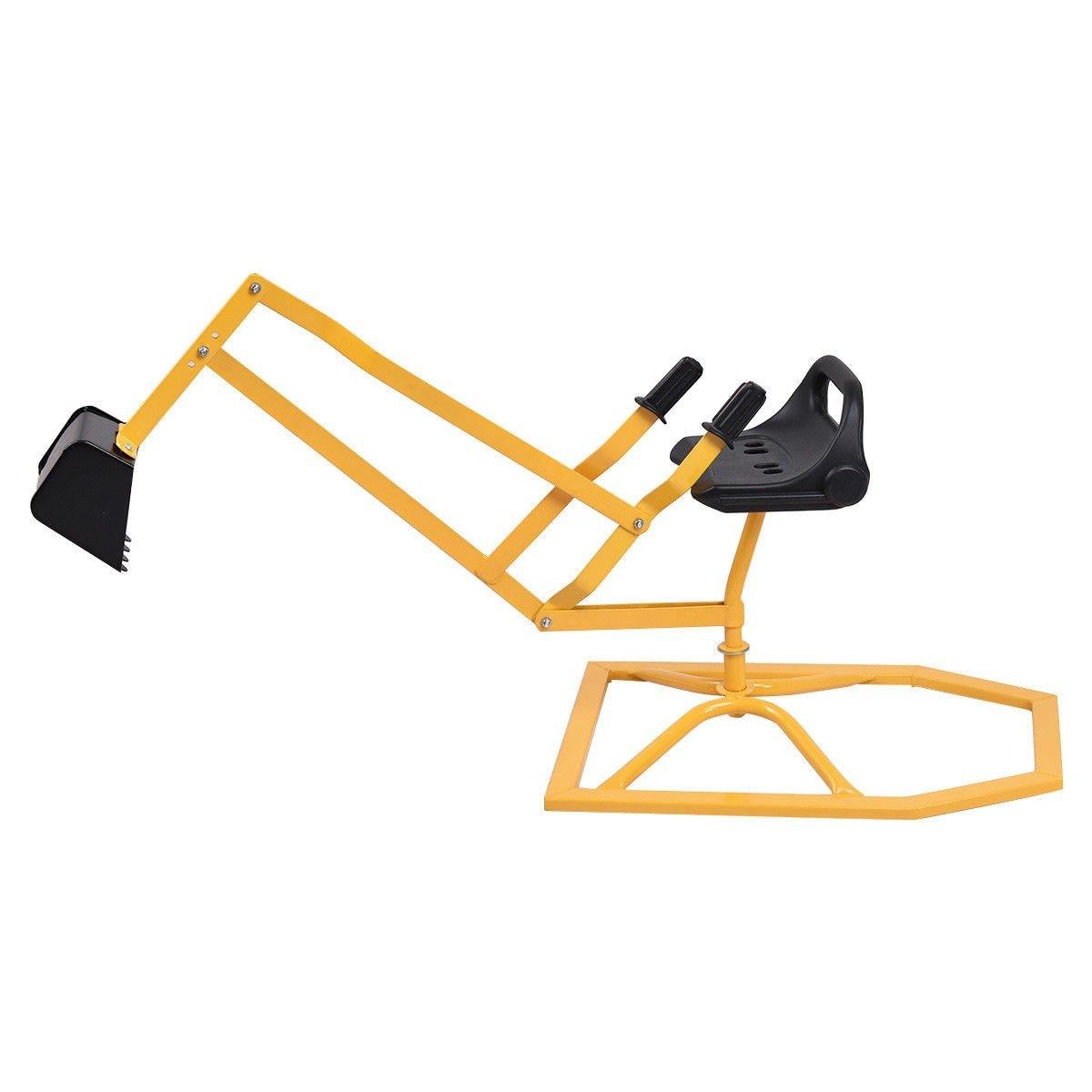 Costzon Kids Ride On Sand Digger, 360 Rotatable Excavator Toy Crane with Base for Sand