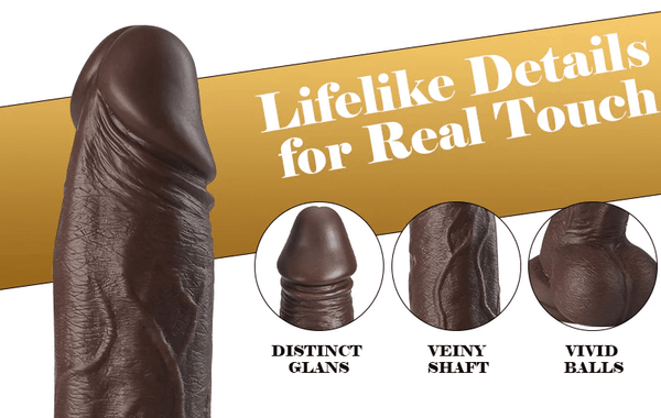 8.7 Inch Realistic Vibration Black Huge Dildo