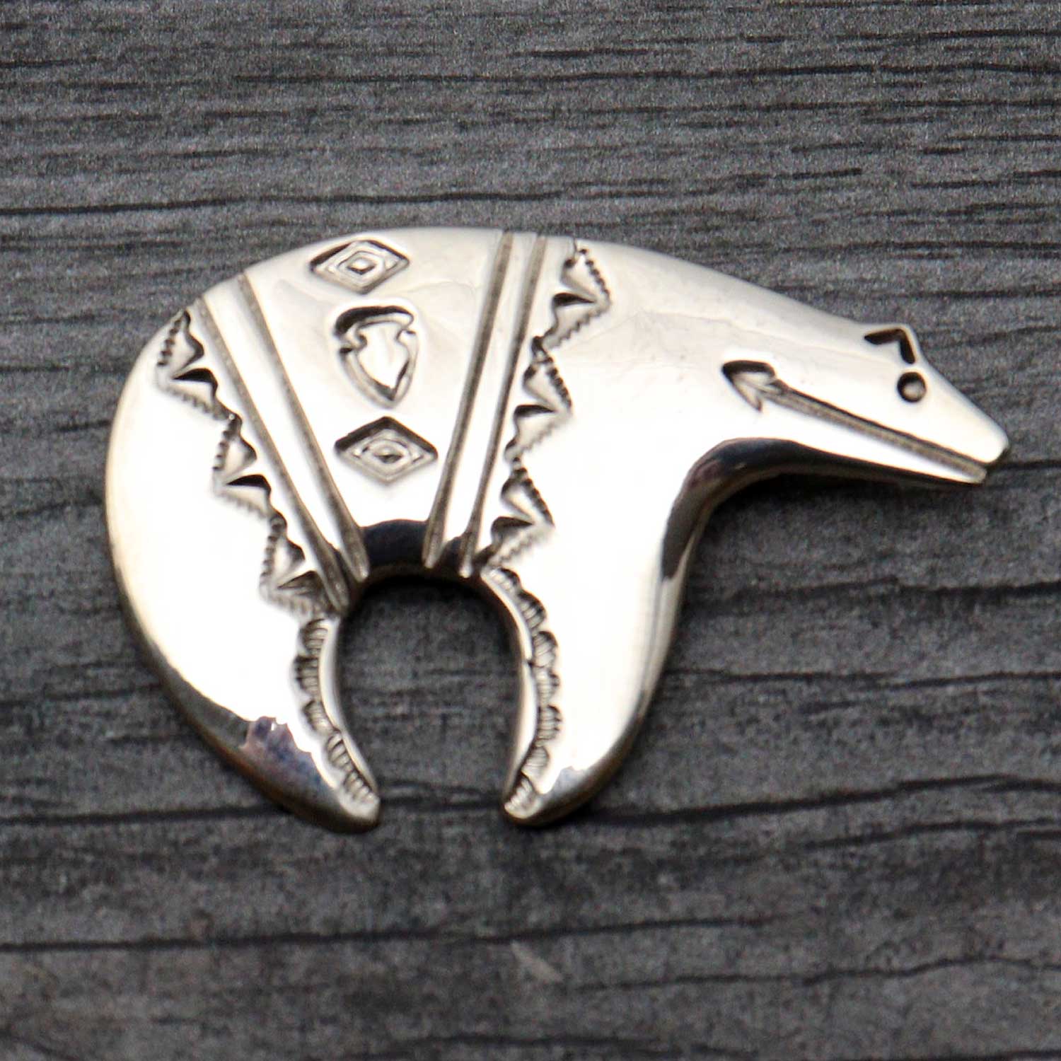 Sterling Silver Heartline Bear Pin-Pendant Combination