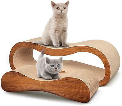 FluffyDream 2 in 1 Cat Scratcher Cardboard Lounge Bed, Scratching Post, Durable