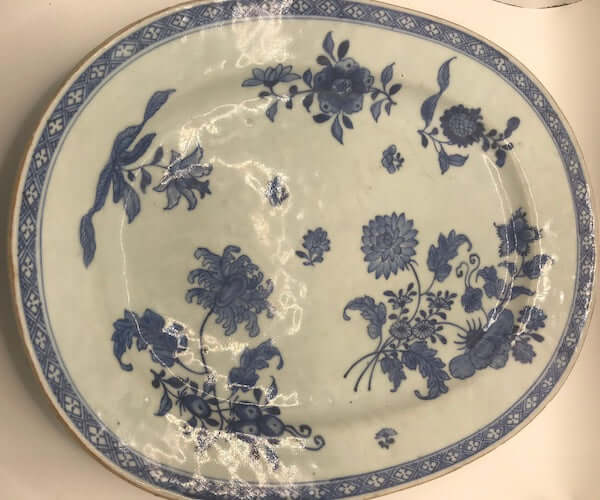 1780s Chinese Blue and White Export Porcelain Platter