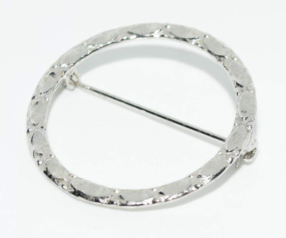 Sterling Silver Beveled Circle Brooch