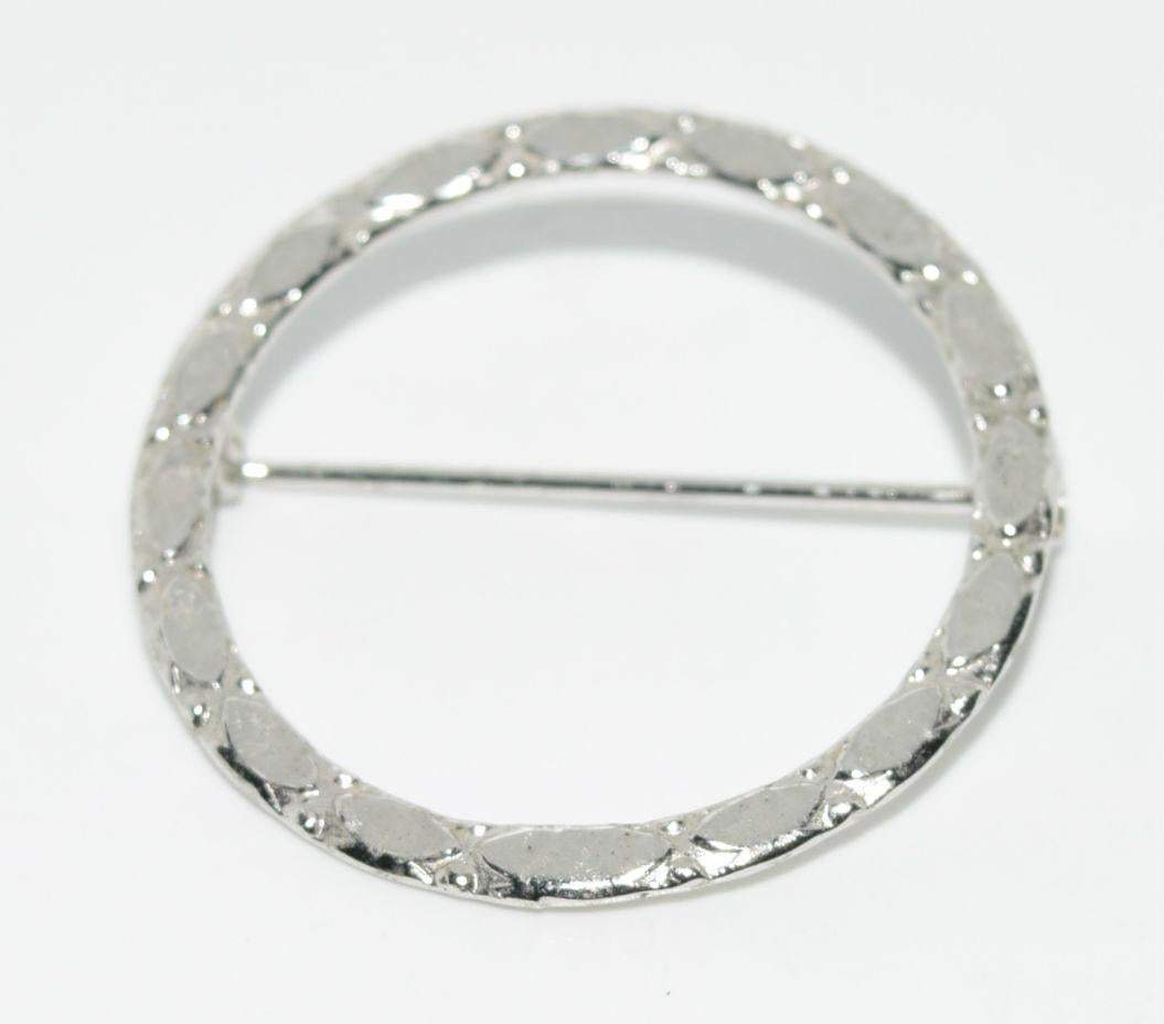 Sterling Silver Beveled Circle Brooch