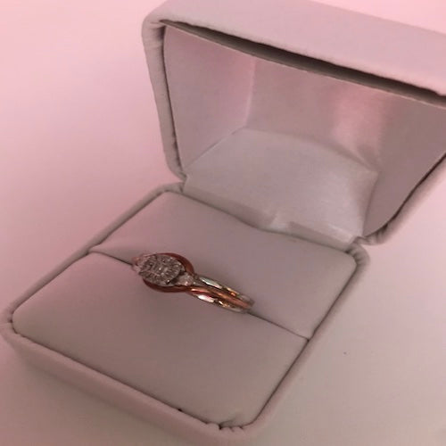Rose Gold and Silver Solitaire Diamond Designer Ring