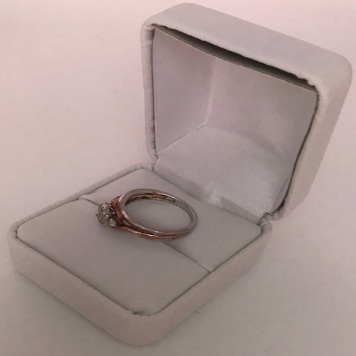 Rose Gold and Silver Solitaire Diamond Designer Ring