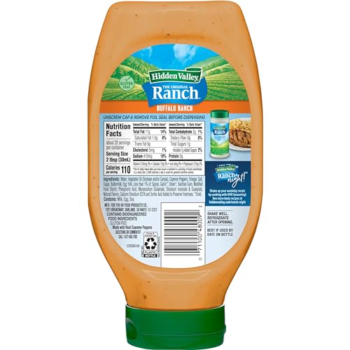 Hidden Valley Buffalo Ranch Topping and Dressing, 20 Fluid Ounce Bottle, Pack May Vary