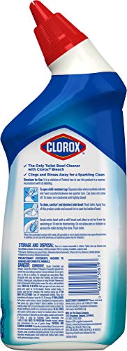 Clorox Toilet Bowl Cleaner Clinging Bleach Gel, Cool Wave - 24 Fl Oz (Pack of 2)