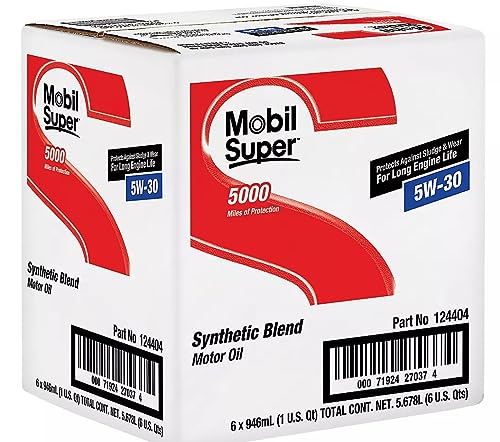 Mobil Super 5W30 Motor Oil, 1 Quart - 6 per case.6