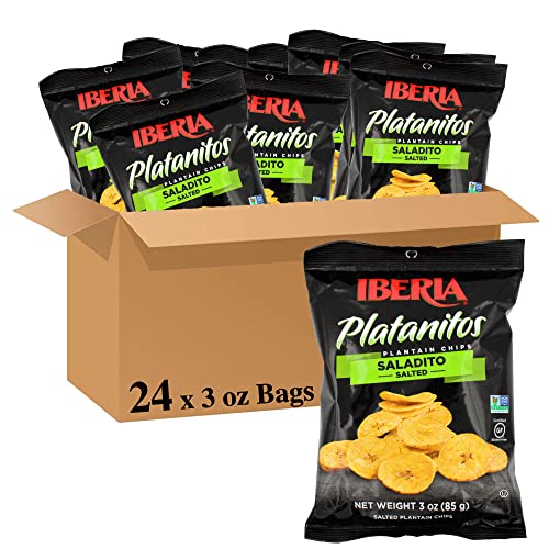 Iberia Lightly Salted Plantain Chips, 3 Ounce (Pack of 24)