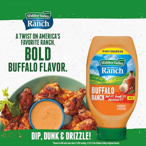 Hidden Valley Buffalo Ranch Topping and Dressing, 20 Fluid Ounce Bottle, Pack May Vary