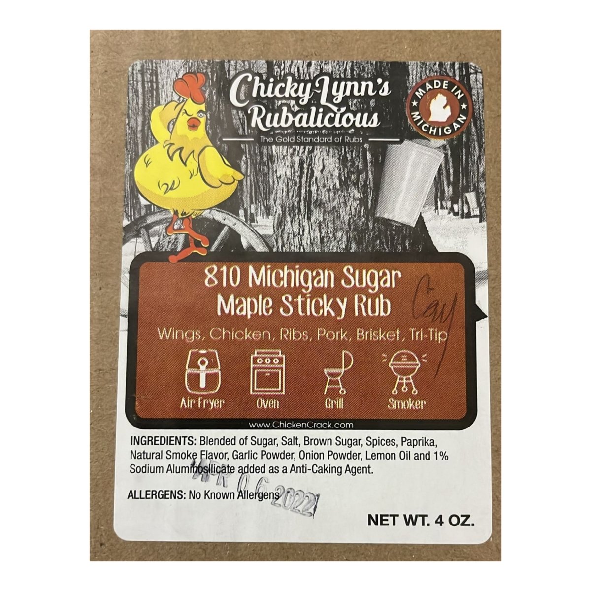 Chicken Crack Seasoning 810 Michigan Sugar Maple Sticky Rub 4oz.