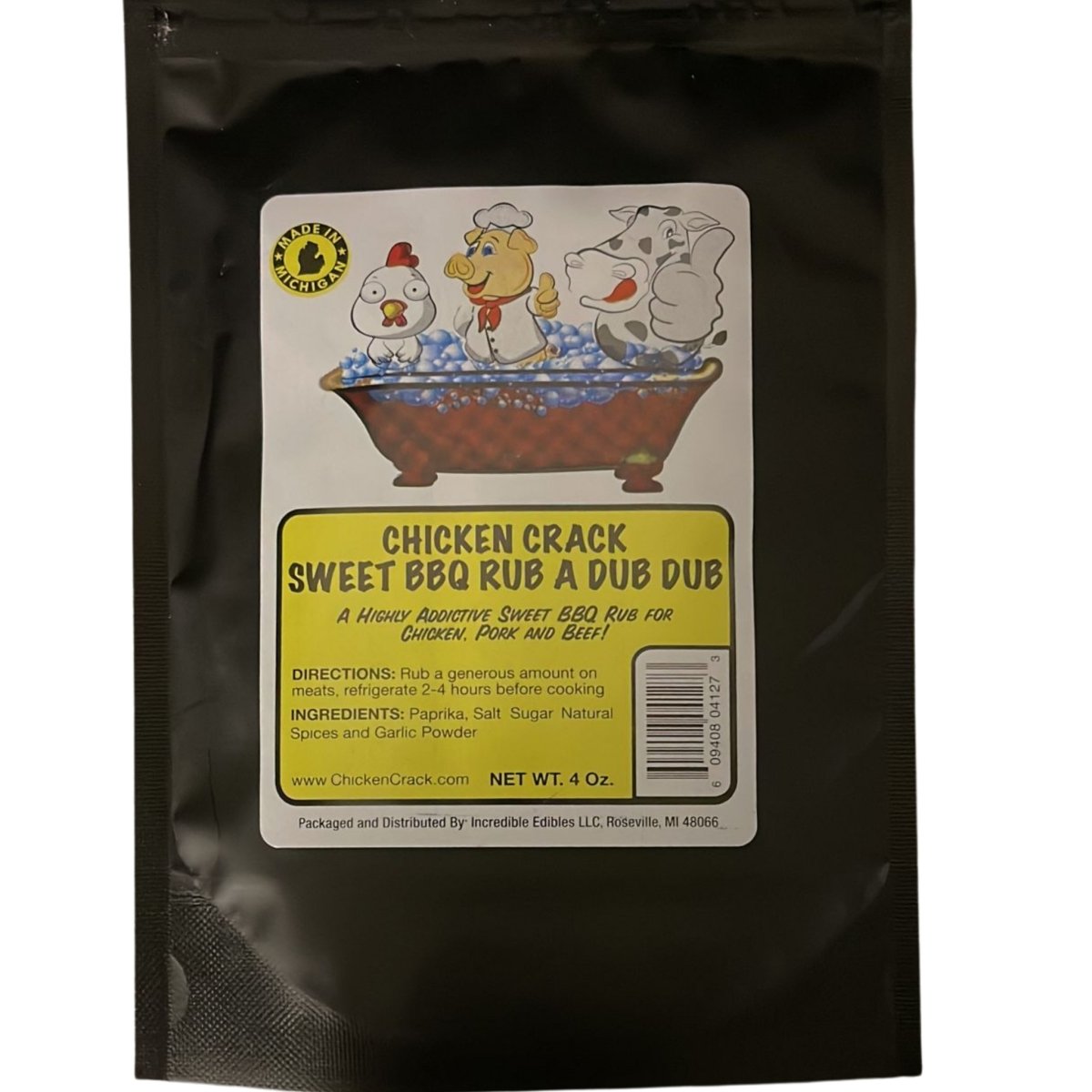 Chicken Crack Seasoning Sweet BBQ Rub A Dub Dub 4oz.