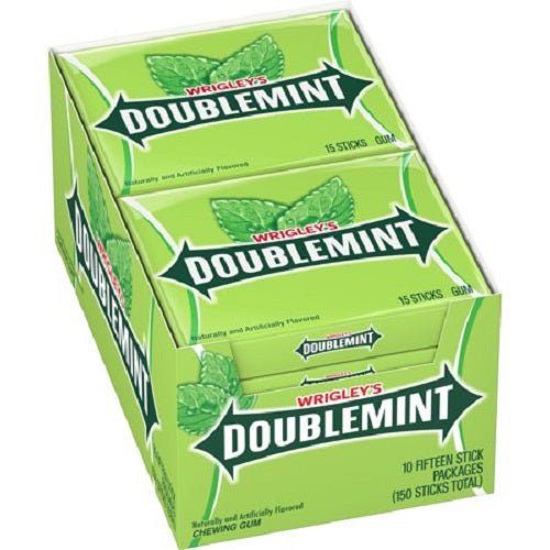 Wrigley Slim Pack Doublemint Gum 15ct.  Pack of 10 / 15ct.