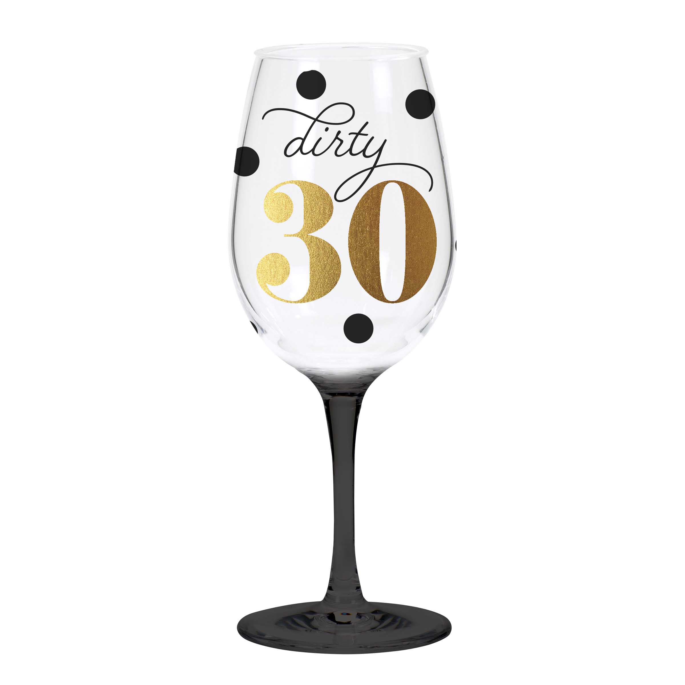 30th Birthday Acrylic Wine Glass