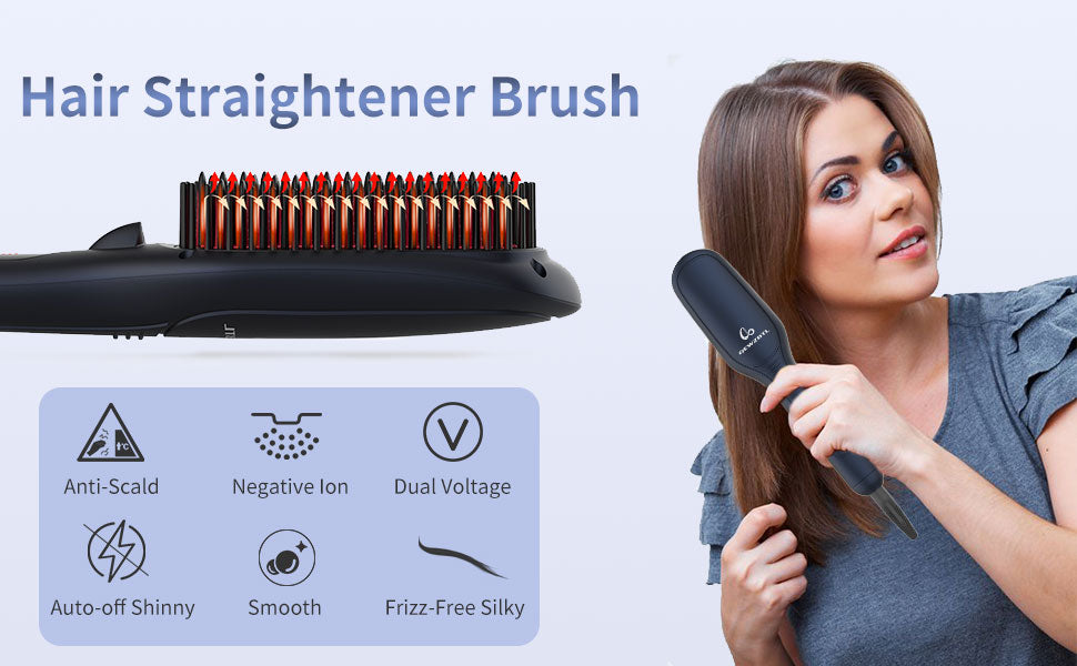 Dropship Hair Straightener Brush, MiroPure Infrared Ionic Hair  Straightening Brush, 13 Heat Settings With LED Screen Anti-Scald Auto-Off,  Fast Heating Comb For Home Salon To Sell Online At A Lower | Hair