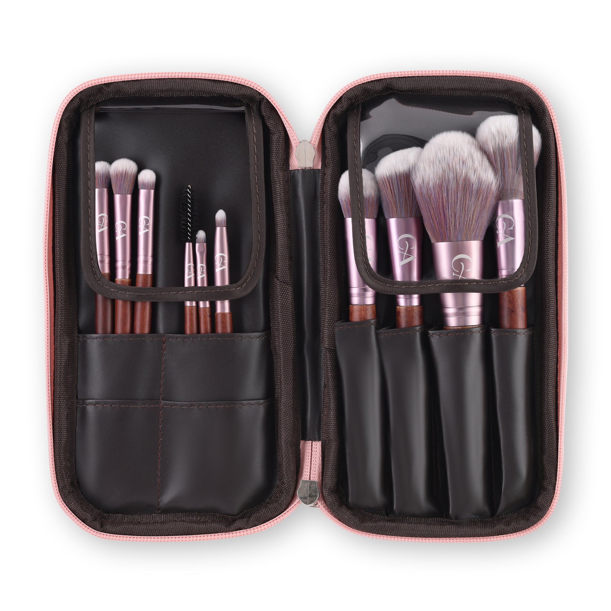 Calizade Drab Pink Makeup Brush Case