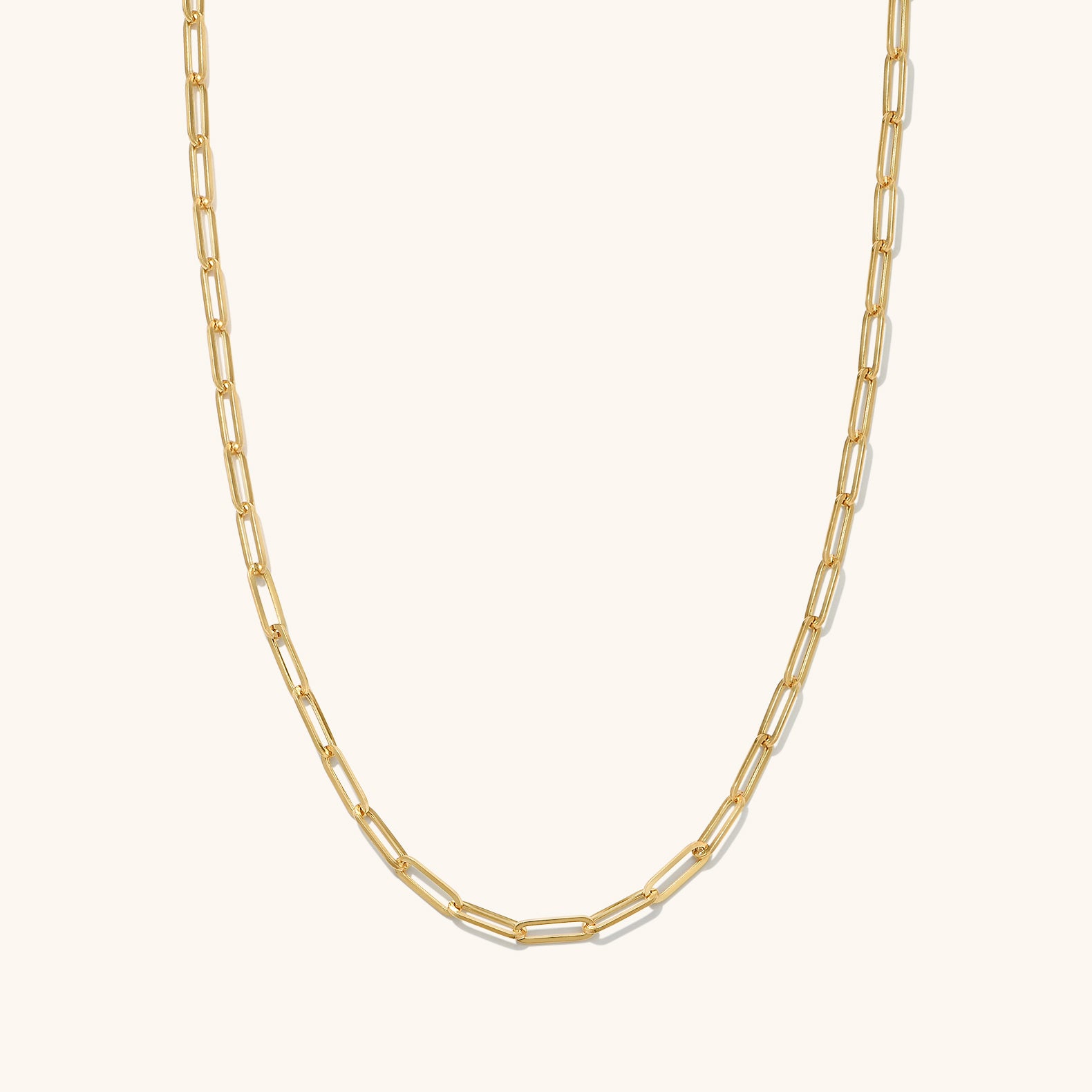 Large Paperclip Chain Necklace | 14k Yellow Gold