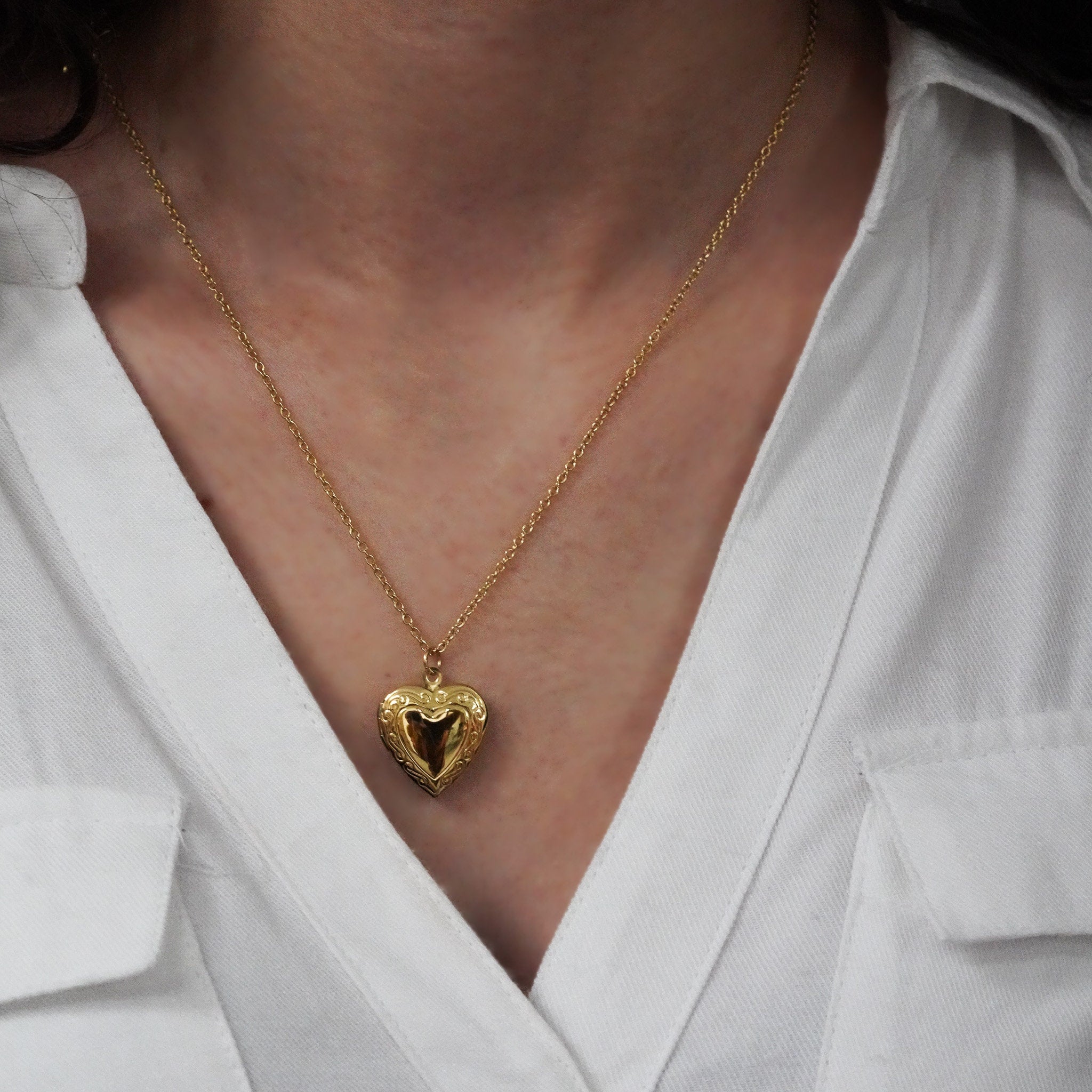 Heart Locket Necklace | 18k Gold Plated