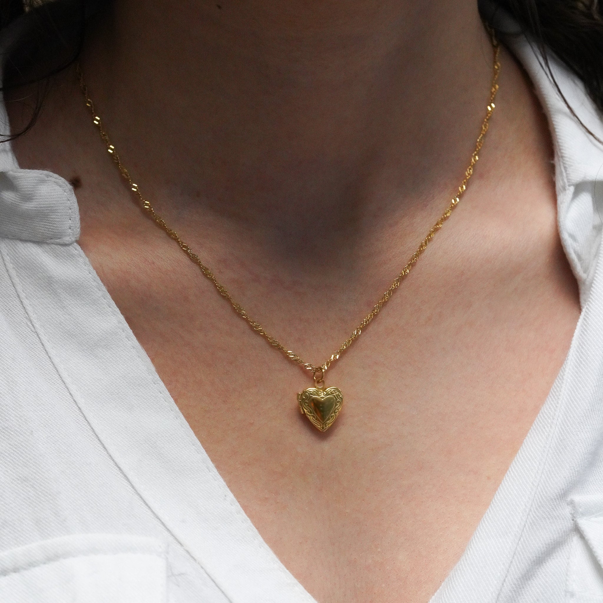 Heart Locket Necklace | 18k Gold Plated