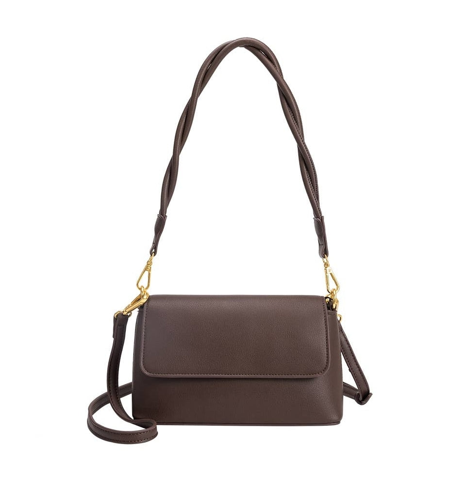 Francesca Vegan Shoulder Bag - Chocolate