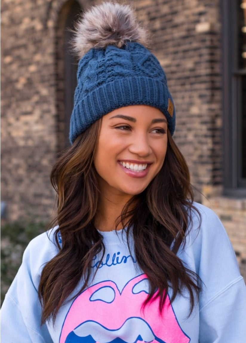 Gabi Knit Hat - Blue