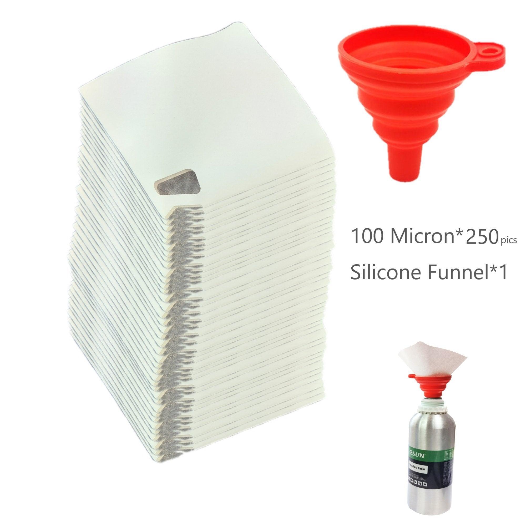 3D Printer Resin Filter * 200 Disposable with Cone Silicone Resin Funnel(Large) Resin Strainer kit for uncured Resin Recycling Antinsky 3d AU stock free shipping