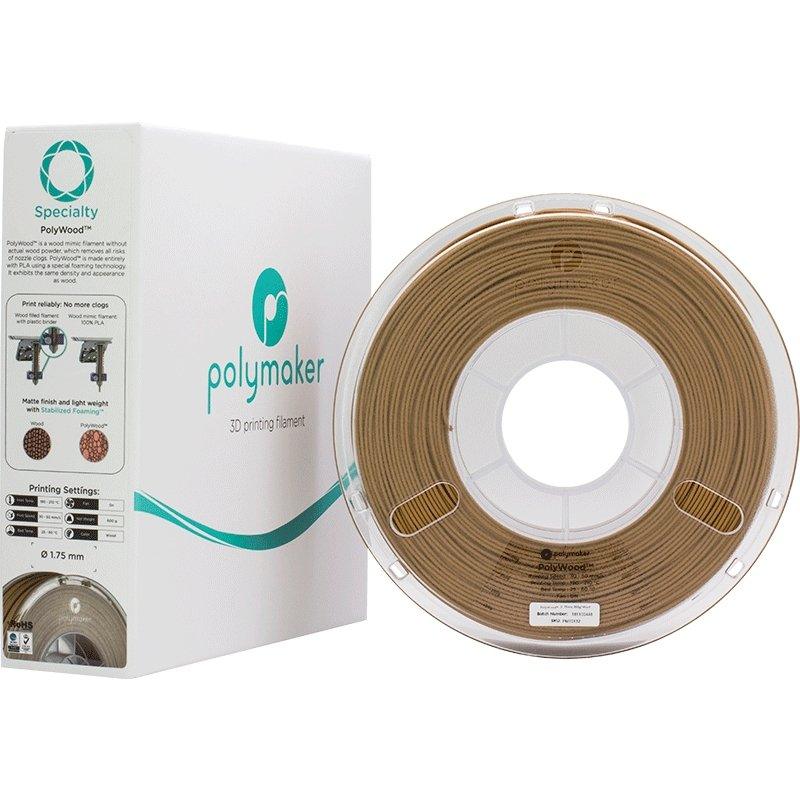 Polymaker polywood wood 3d printer filament 1.75mm 0.6kg wood color