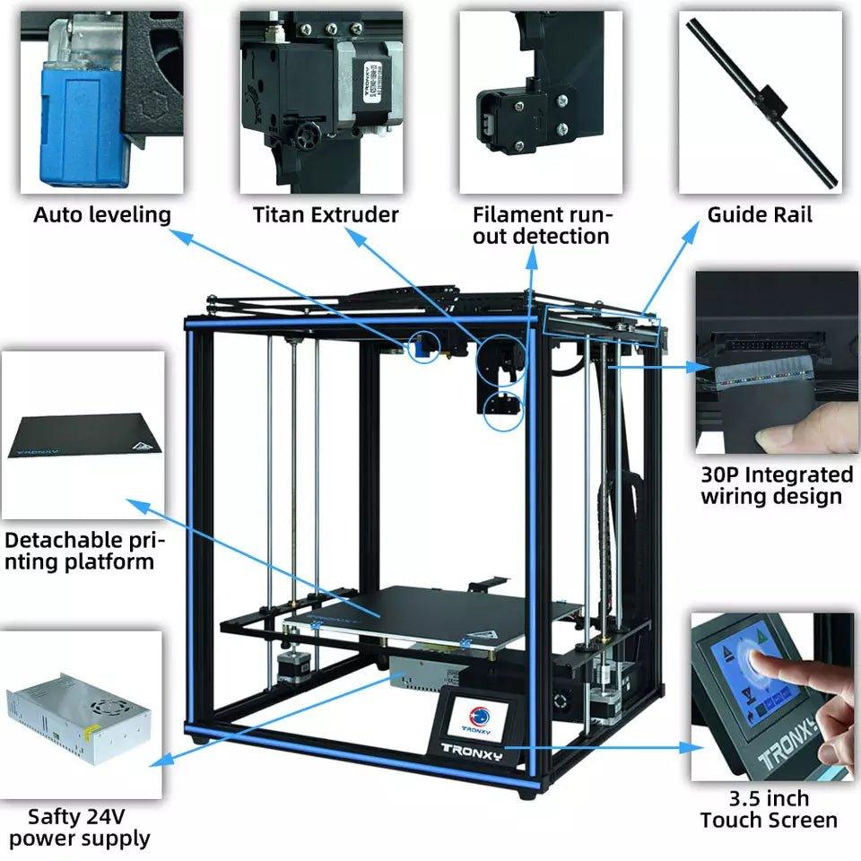 TRONXY X5SA PRO FDM 3d printer Guide rail version 330*330*400mm Dual Z axis printers machines Ultra-quiet driver TITAN 3d printer