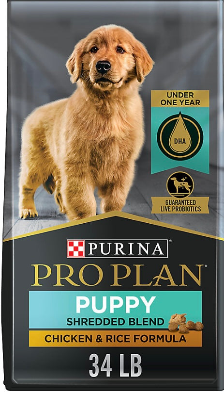 Purina Pro Plan Puppy Dry Dog Food - High Protein, Chicken & Rice under one year 34 pounds