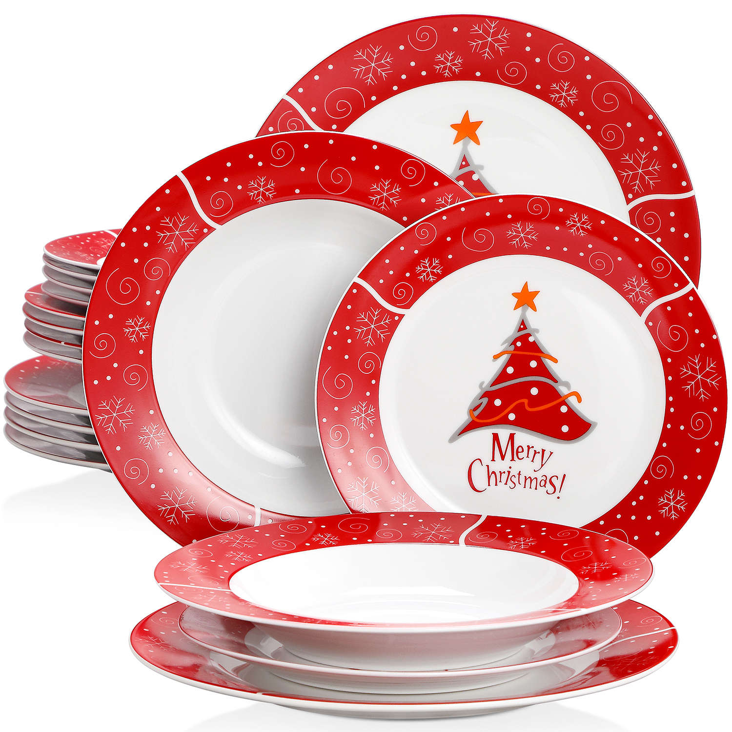 Christmastree 36 Piece Dinnerware Set