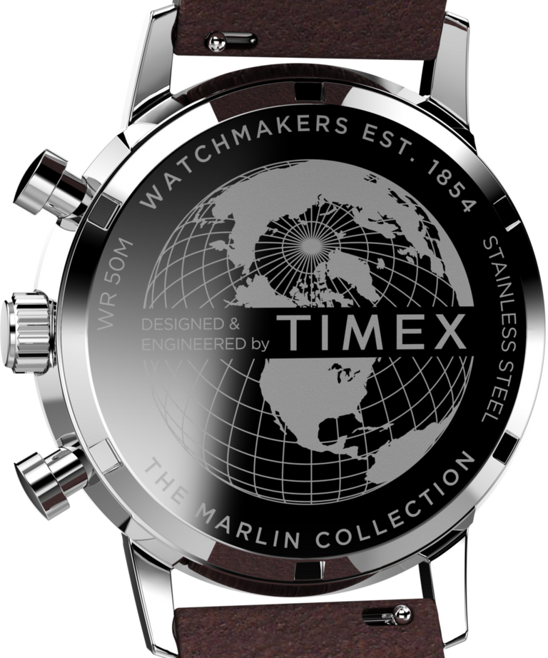 Timex Marlin Chronograph Tachymeter 40mm Leather Strap Watch TW2W51400