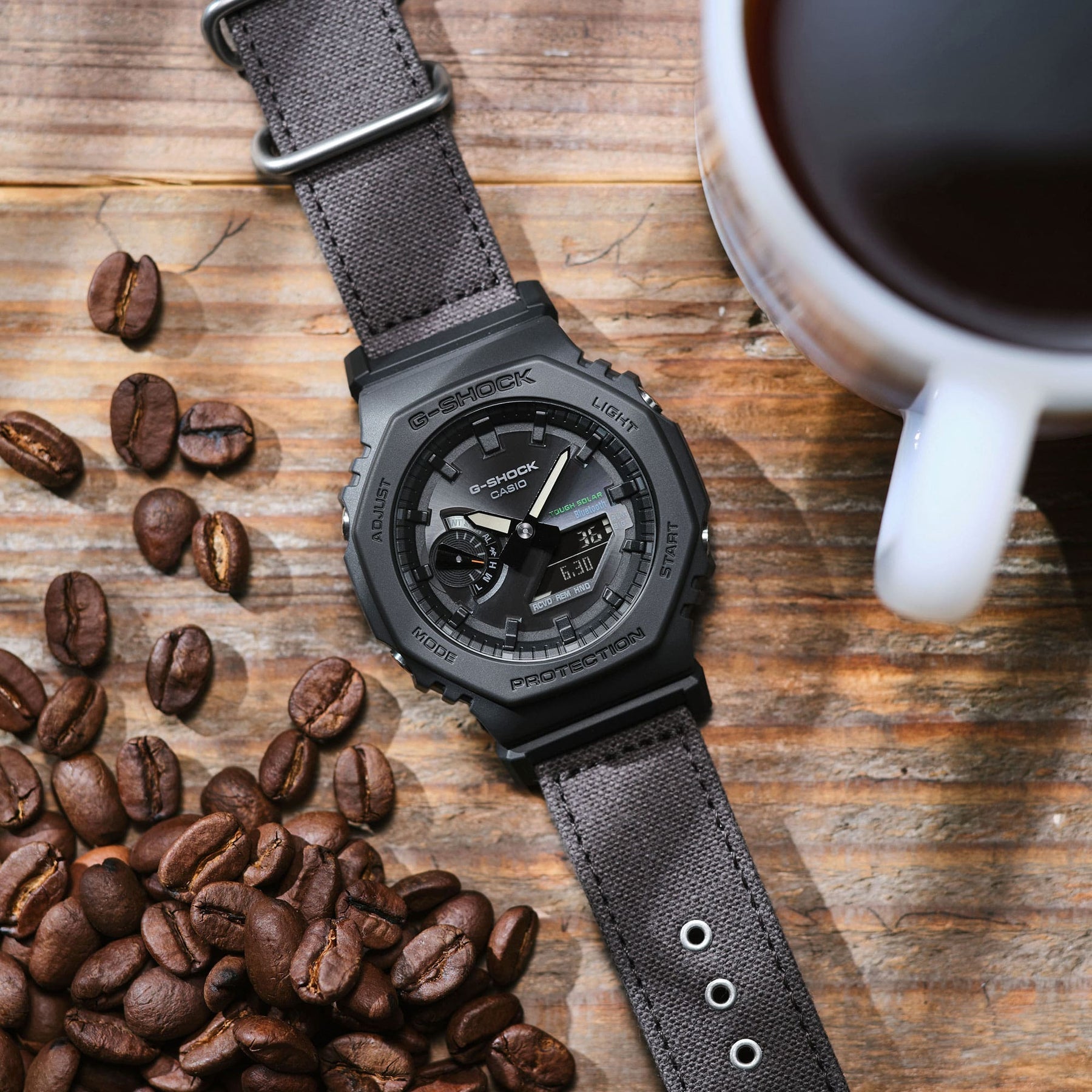 G-Shock Black Fabric Strap Black Dial Watch  GAB2100CT-1A5
