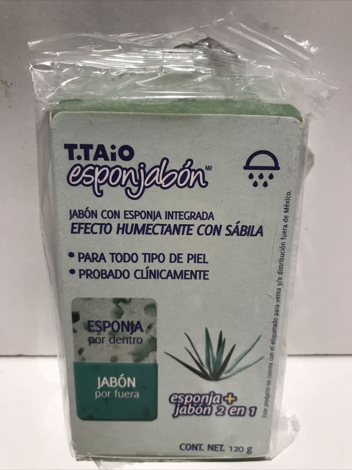 2-Pk T.TAiO Moisturizing Aloe Sponge Soap / T.TAiO Esponjabon Humectante Savila