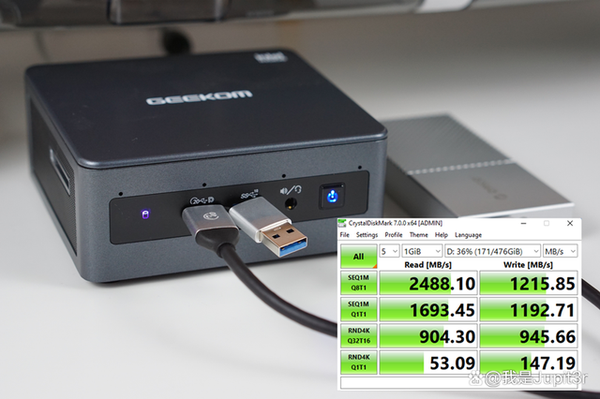 Mini PC GEEKOM IT11 – Intel I7-11390H, 32 Go RAM, 1 To SSD, Windows 11 Pro, Ports USB4, 8K - 9