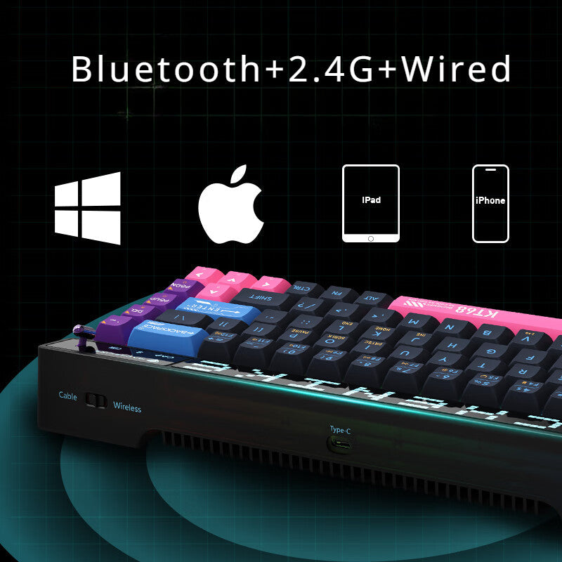 Machenike KT68 Wireless mechanical keyboard with LED Smart Screen Three-mode Connection