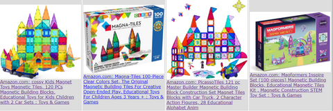 :compare cossy,magna-tiles,picasso and magformers magnetics tiles