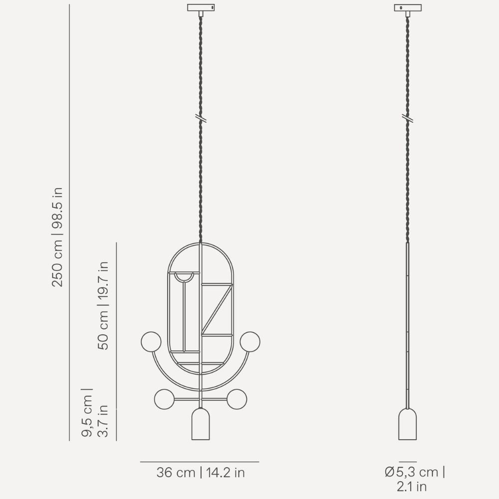 Nomon Wooden Dots pendant lamp gold structure 1 element 110 Volt