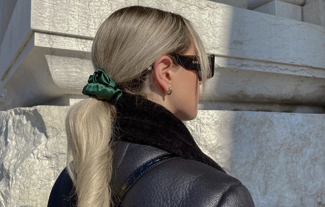 Ling green hair scrunchies