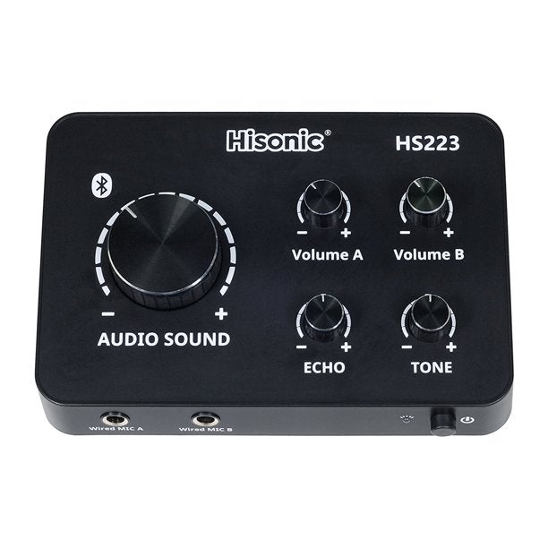 Hisonic HS223 Digital Smart Home Karaoke Sound Mixer Dual UHF Microphone