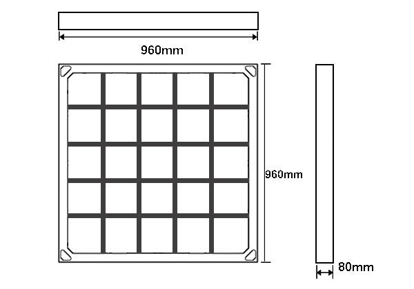 960x960mm Simpelt skab