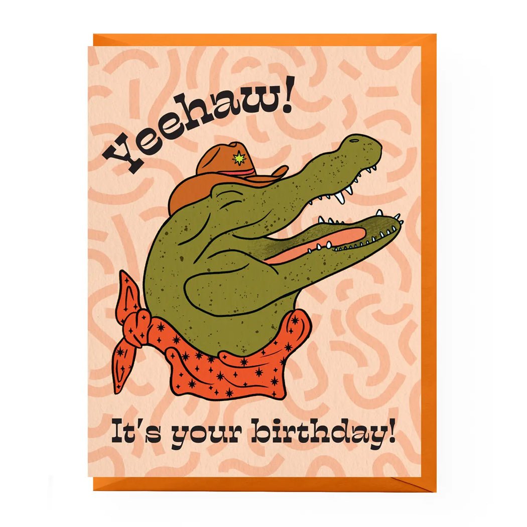 Cowboy Gator Birthday Card