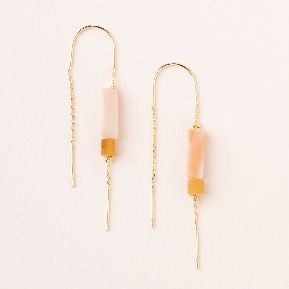 Rectangle Stone Threader Earring