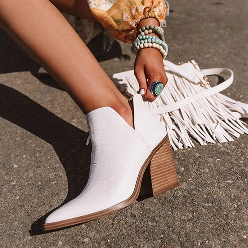 Winter Autumn Ankle Boots 2023 Fashion Boots Short Pointed Toe High Heels Zipper Shoes for Women