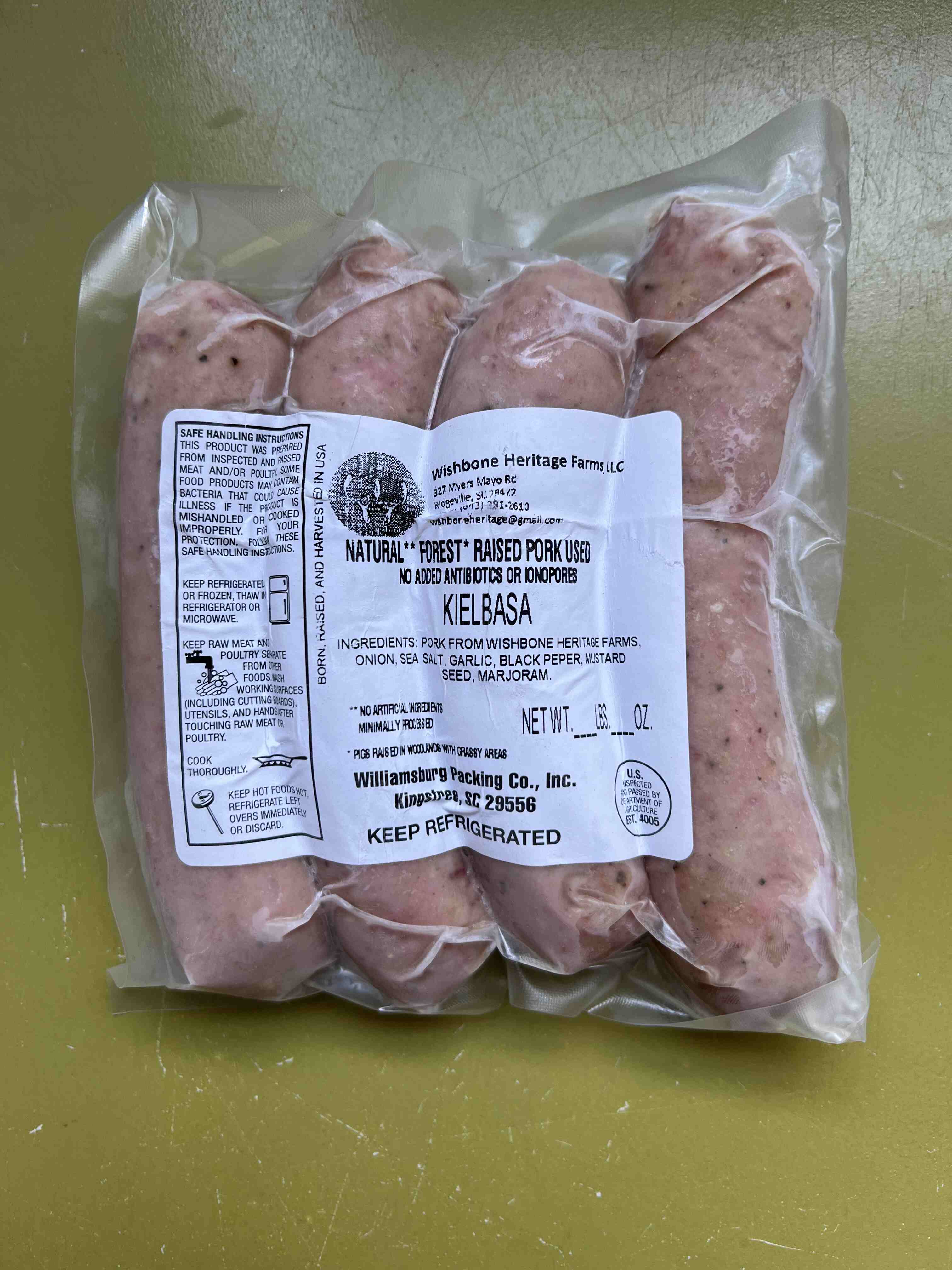 Pork Sausage FROZEN [1lb], Wishbone Heritage