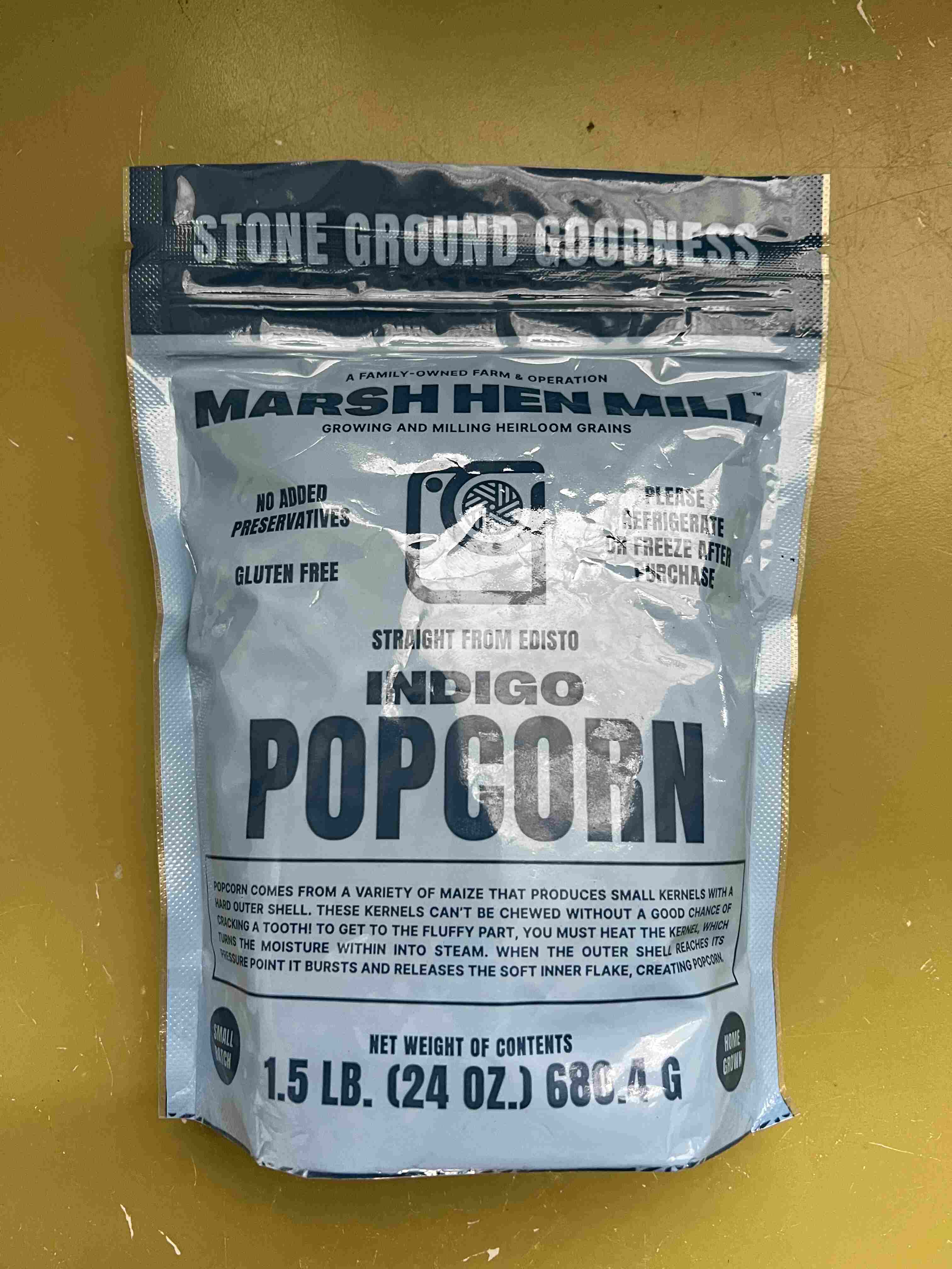 Popcorn Indigo [24oz], Marsh Hen Mill