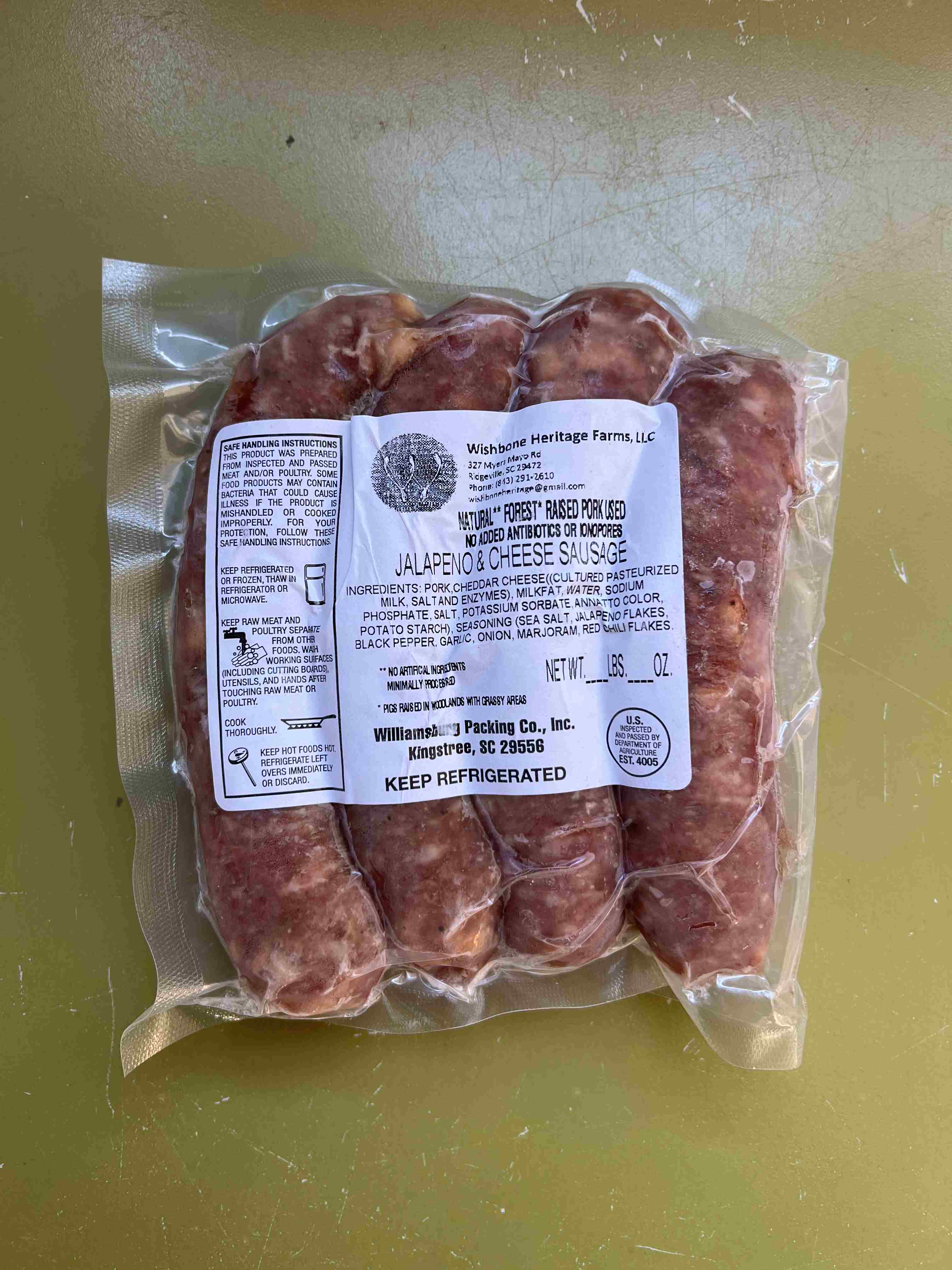 Pork Sausage FROZEN [1lb], Wishbone Heritage