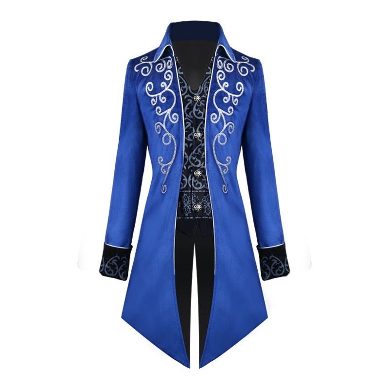 Gothic Tailcoat with Embroidery Velvet Two-piece Jacket for Men - Plus Size