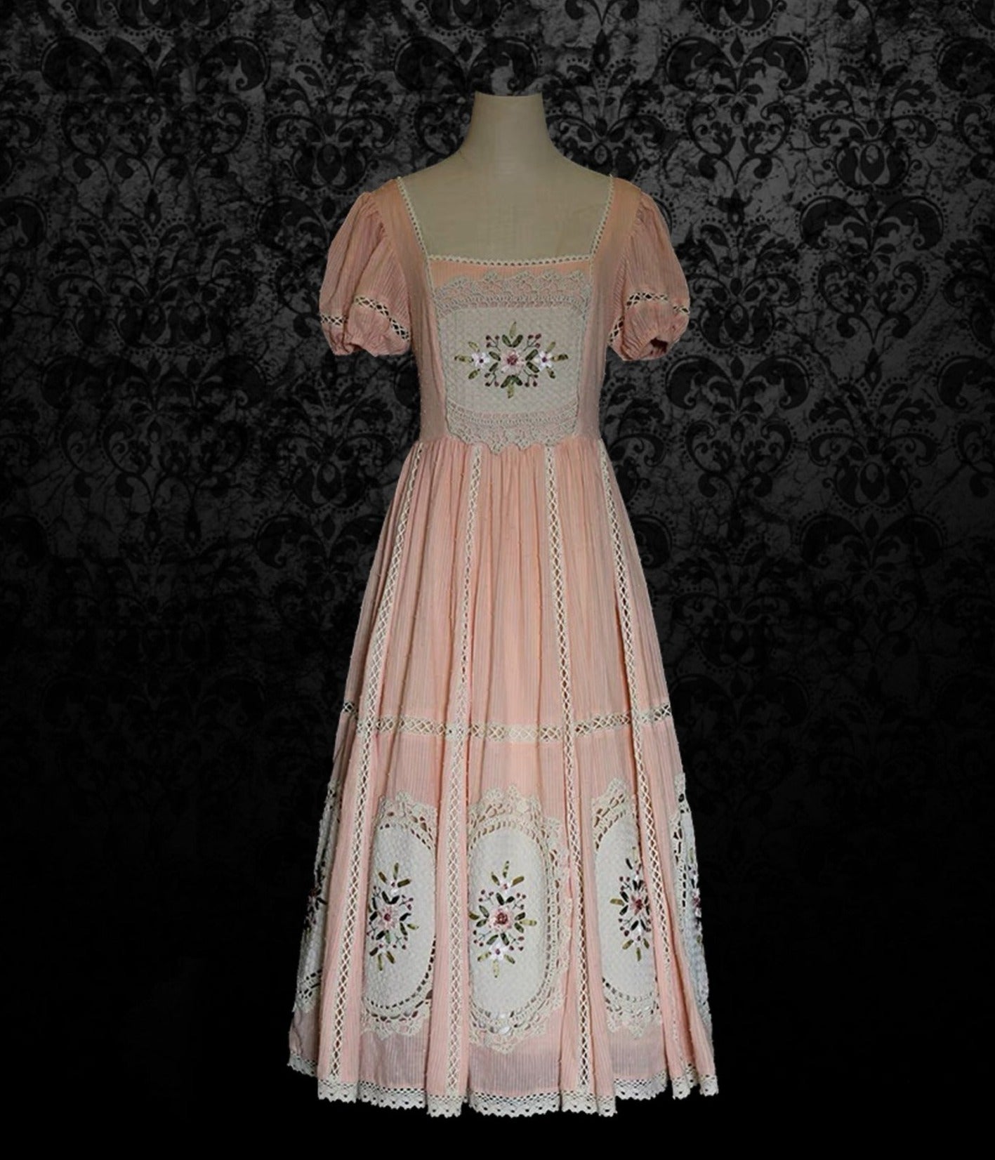 Gunne Sax Style French 1980s Pink Day Dress - Tea Dress