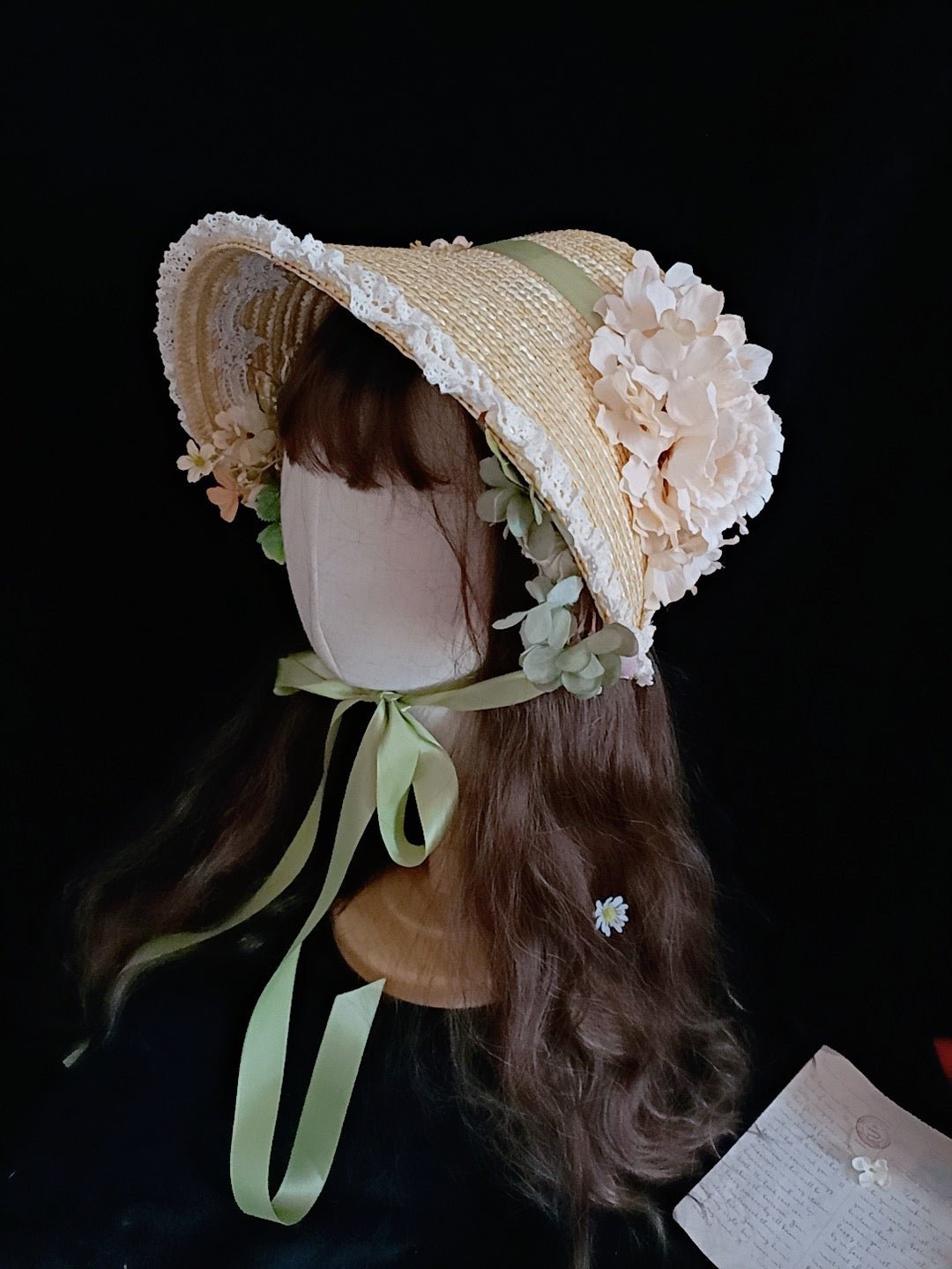 Regency Era Bonnet Lolita Style Hat With Foral