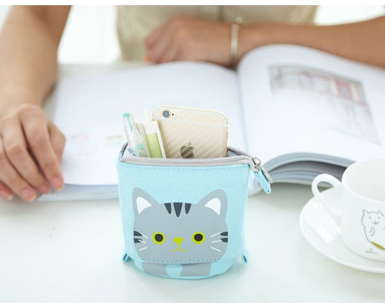 Adorable Cat Themed Slide Down Pencil Case